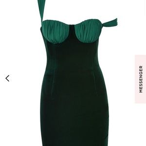 GREEN VELVET HOUSE OF CB DRESS!!!